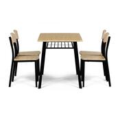 Set de sufragerie Industrial cu 4 scaune,  110 x70 x 76 cm, maro