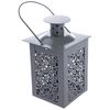 Felinar din metal Saima pentru lumânări, gri , 7,5x 12 x 7,5 cm