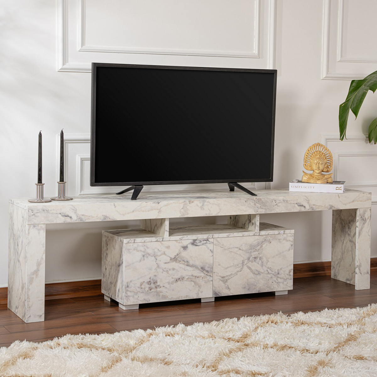Televízny stolík Enclave Fressia Marble