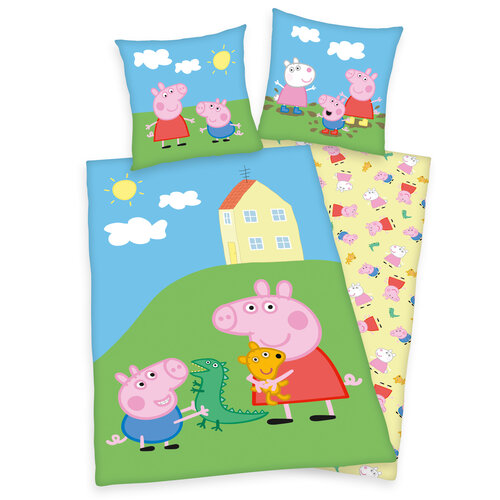Bawełniana pościel dziecięca Peppa Pig Play, 140 x 200 cm, 70 x 90 cm