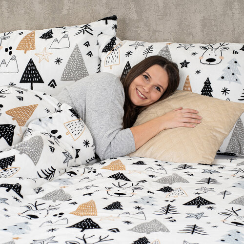 Lenjerie de pat din microflanel 4Home Nordic forest , 140 x 220 cm, 70 x 90 cm
