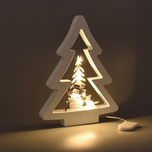 Vánoční LED dekorace Stromek, 14,5 x 19 cm, teplá bílá