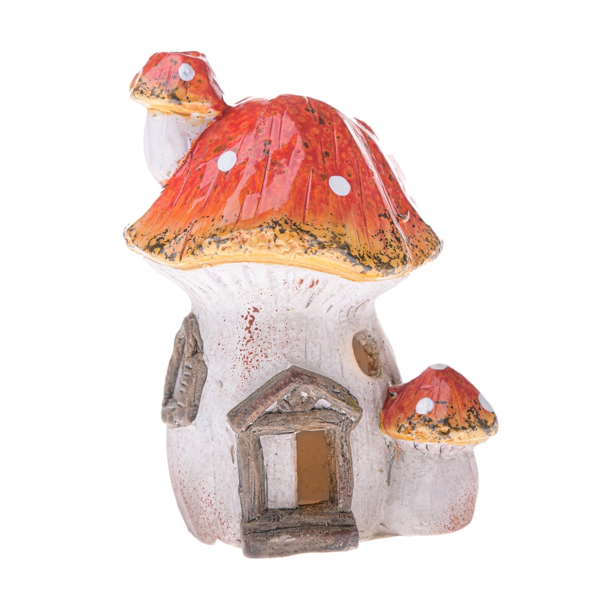 Świecznik ceramiczny Domek muchomorek, 9,2 x 12,1 x 7,8 cm