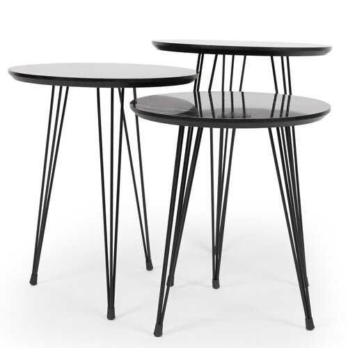 Beistelltisch Siyah Mermer, 3 Stück