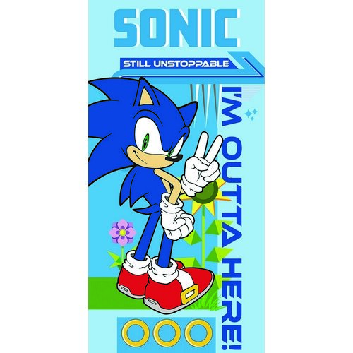 Carbotex Dětská osuška Nezastavitelný Ježek Sonic , 70 x 140 cm