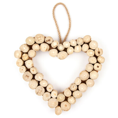 Závěsná dekorace Dřevěné srdce Ouvert, 30 cm