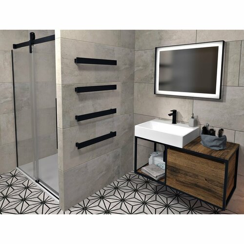 SAPHO PX064 Suport pentru prosoape, 60 x 6 cm,negru mat