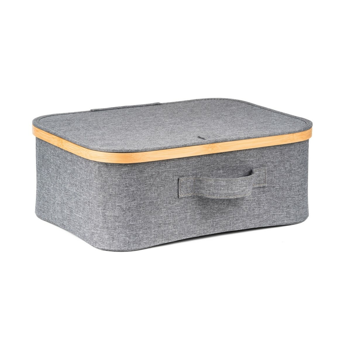 Úložný box G21 40 x 30 x 15 cm, bambusový s vekom, sivý