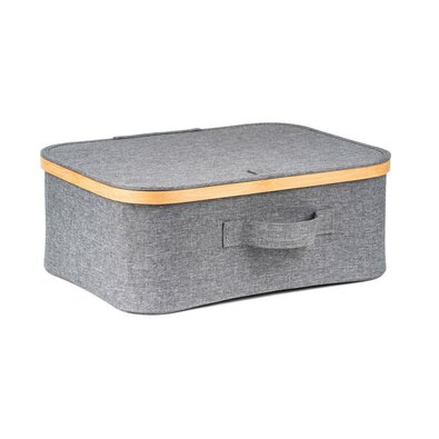 Úložný box G21 40 x 30 x 15 cm, bambusový s vekom, sivý