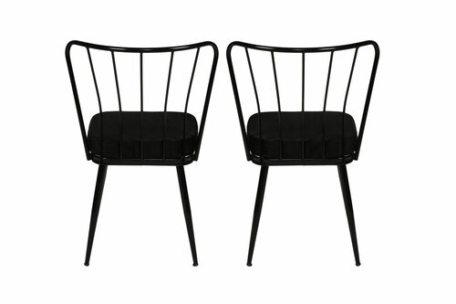 Esszimmerstuhl-Set Yildiz Black and Black, 2 Stück