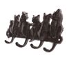 Gusseisene Wandgarderobe Katzen Schwarz, 11 x 22 cm