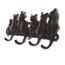 Gusseisene Wandgarderobe Katzen Schwarz, 11 x 22 cm