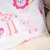 Otroška bombažna posteljnina Renforce Zoo roza, 90x 140 cm, 45 x 65 cm