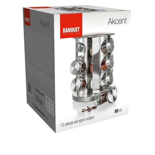 Komplet korenin v stojalu AKCENT 85 ml, 12 kosov