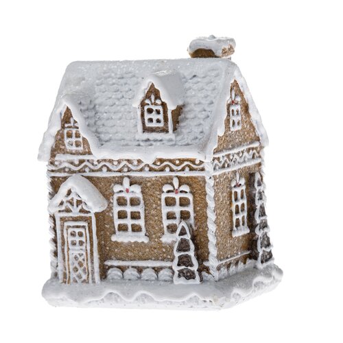 Świąteczna chatka z piernika LED, 8,1 x 10,3 x 6cm, żywica