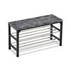 Pantofar/taburet 2 nivele Black marble, 77 x 29 x 42 cm