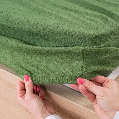 Cearșaf de pat 4Home frotir, verde măsline, 90 x 200 cm