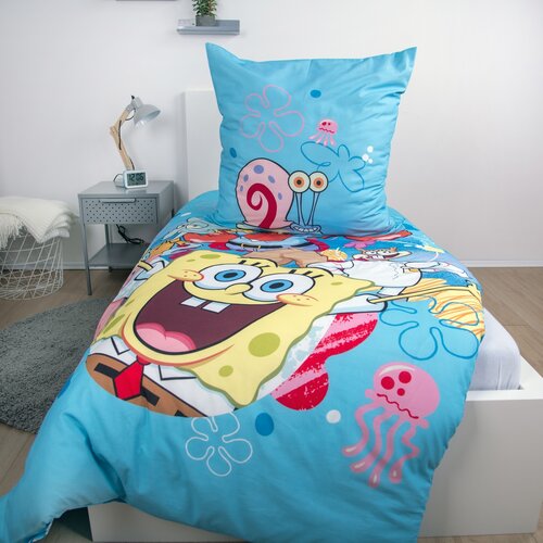 Lenjerie de pat din bumbac Herding Spongebob, 135 x 200 cm, 80 x 80 cm