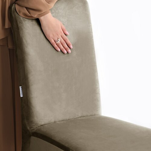 Restilo Napinac za stol Sento bež, 48 x 48 x 58 + 10 cm, komplet 6 kosov