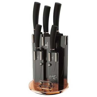 Berlinger Haus 6-delni set nožev v stojalu BlackRose Collcection