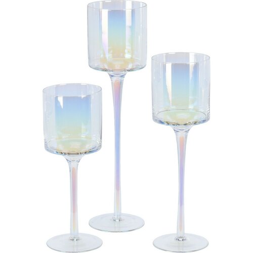 Set de sfeșnice decorative din sticlă Home andStyling, 3 bucăți