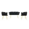 Sedací souprava Balon Black and Gold, 3 ks