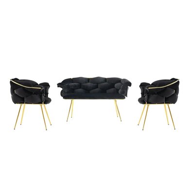 Sedací souprava Balon Black and Gold, 3 ks