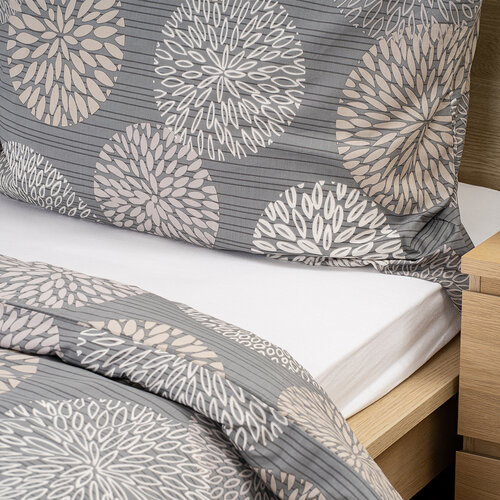 Lenjerie de pat din bumbac 4Home Grey Petals, 140x 200 cm, 70 x 90 cm