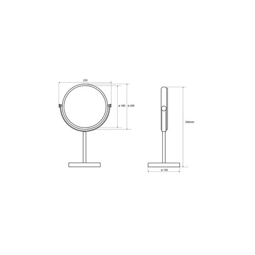 Oglindă cosmetică SAPHO XP010 pe suport,diametru 20 cm, argintiu