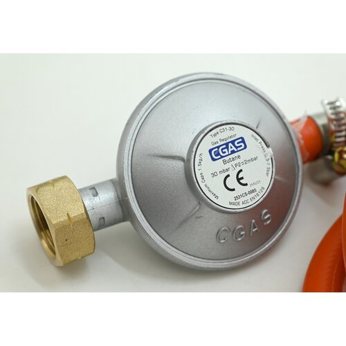 Cattara 13606 Plinski regulator tlaka 30 mbar EN16129 s cevjo 0,9 m
