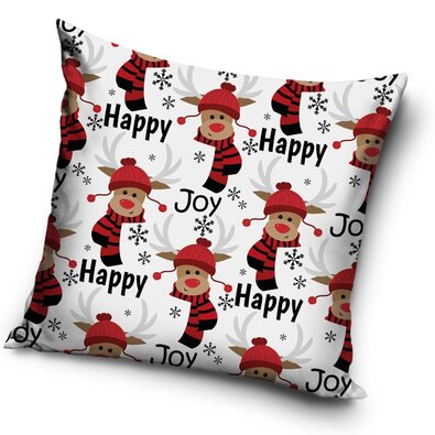 BedTex Vianočná obliečka na vankúšik Happy Joy, 40 x 40 cm