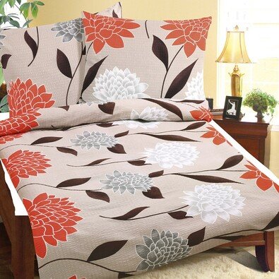 Pościel z kory Dalia pomarańczowy, 140 x 220 cm, 70 x 90 cm