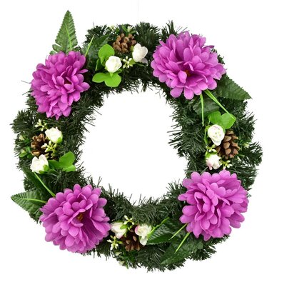 Cranach wreath Violet chrysanthemums, 35 cm
