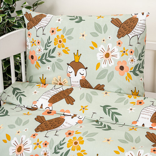 4Home Дитяча бавовняна постільна білизна в дитяче  ліжечко Owlet, 100 x 135 см, 40 x 60 см