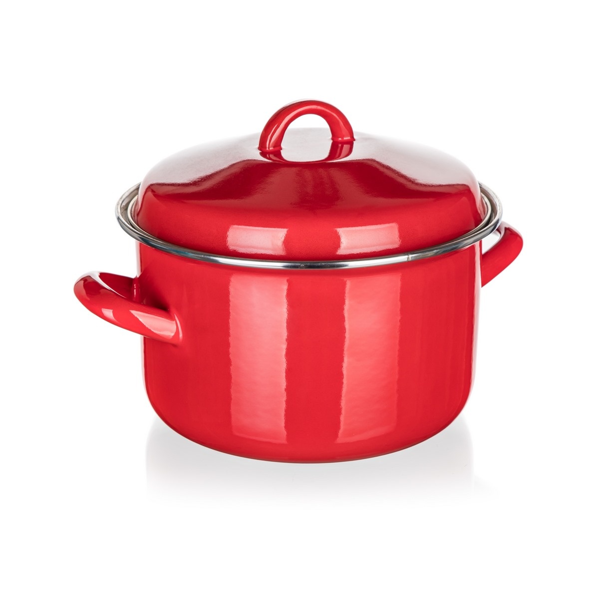 Banquet Milton zománcozott edény fedővel piros, 20 cm, 3,4 l termék 2. képe