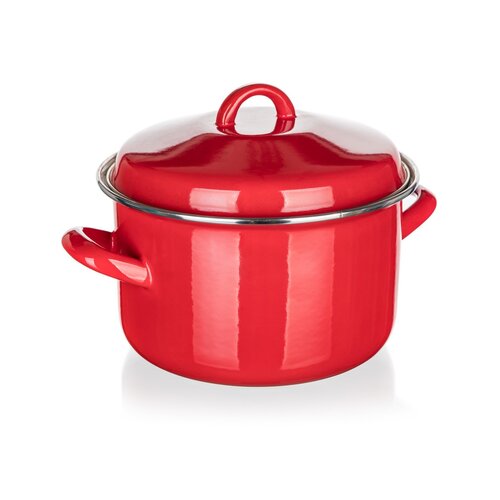 Banquet Emailira hrnce s poklicí Milton red , 20cm, 3,4 l