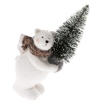 Keramický stojící medvídek se stromkem, 11,9 x 22,5 x 11,9 cm
