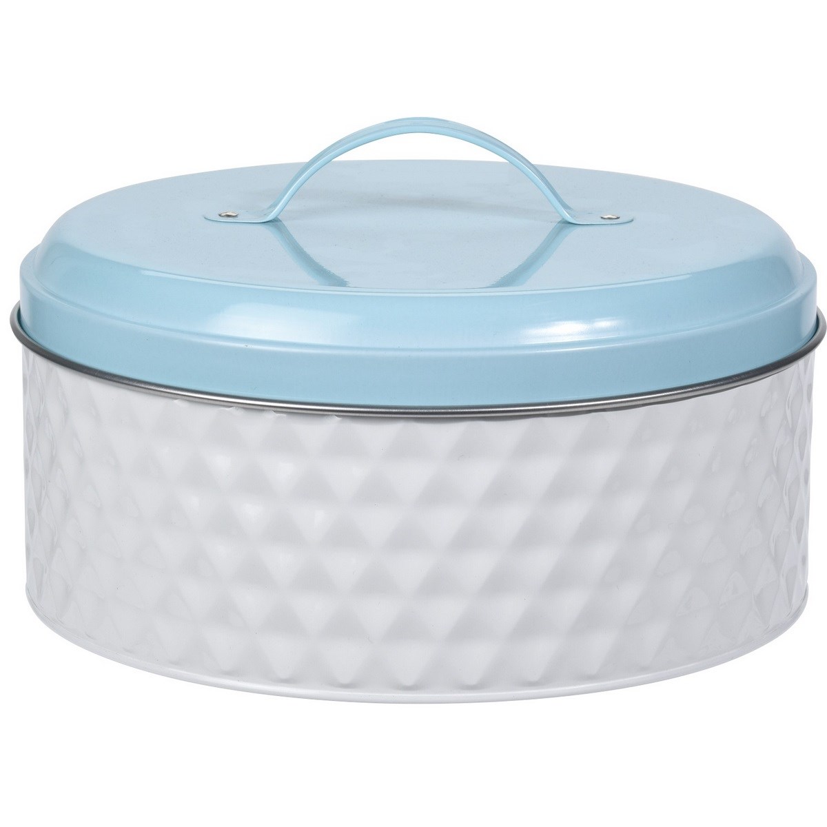 Plechová dóza s vekom Sweet, 25 x 14 cm, biela