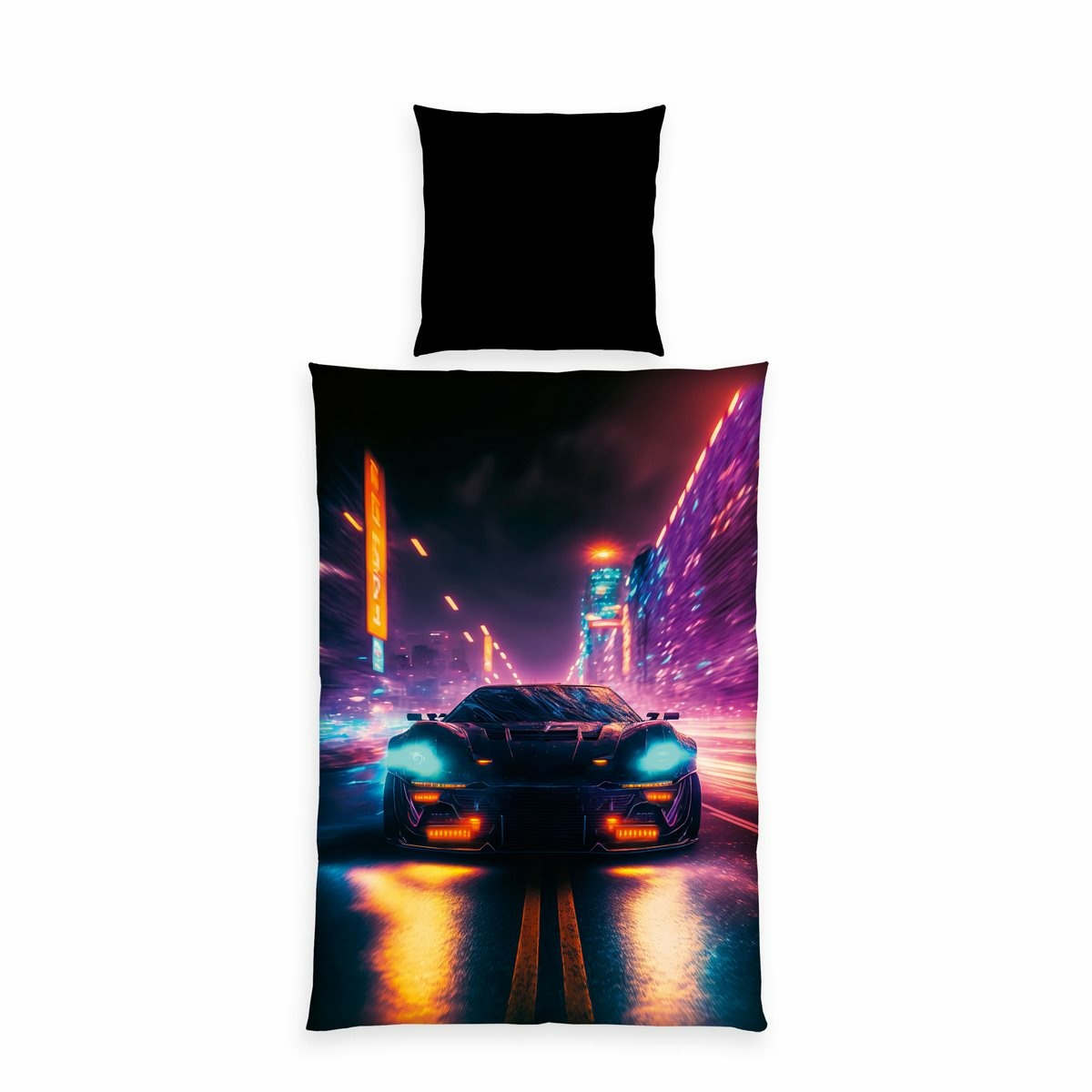 Herding Pościel Neon Car, 135 x 200 cm, 80 x 80 cm