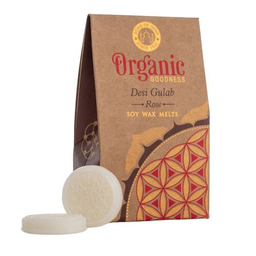 Organični topi vosk v kovancih Flower of Life, Desi Gulab - Rose