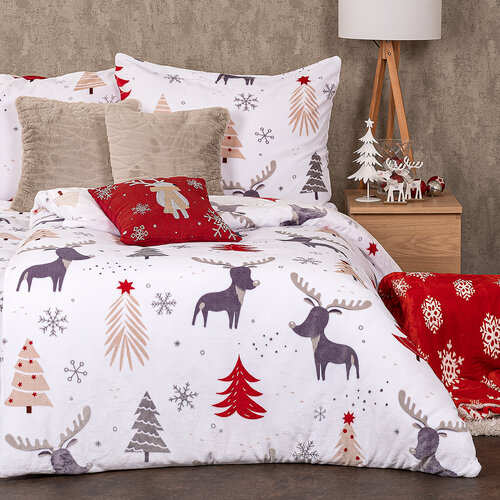 4Home Posteljnina iz mikroflanele Cute reindeer, 140 x 220 cm, 70 x 90 cm