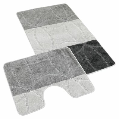 Set de covorașe de baie Kvalitex Geometrie gri, 60 x 100 cm, 60 x 50 cm
