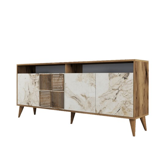 Dulap Milan 2 Walnut and White Marble