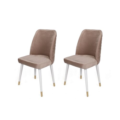 Sada jídelních židlí Hugo Beige and White, 2 ks