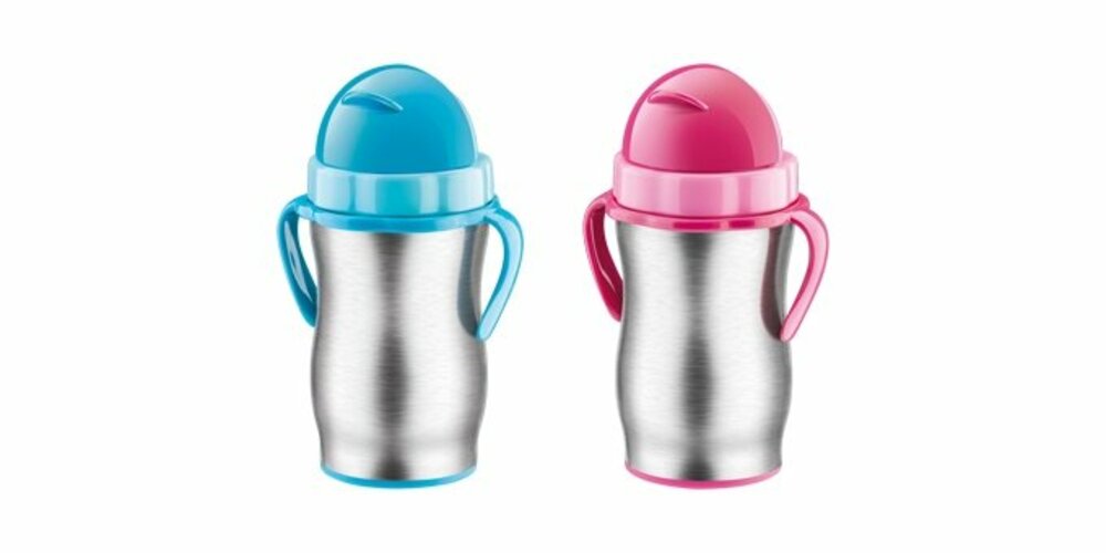 Tescoma BAMBINI Kinder-Thermosflasche mit Strohhalm, rosa