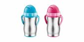 Tescoma BAMBINI Kinder-Thermosflasche mit Strohhalm, rosa