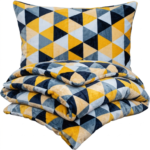 4Home Obliečky mikroflanel Scandi triangle, 140 x 200 cm, 70 x 90 cm