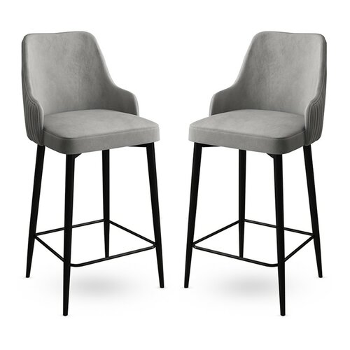 Barstuhl-Set Enox Grey and Black, 2 Stück