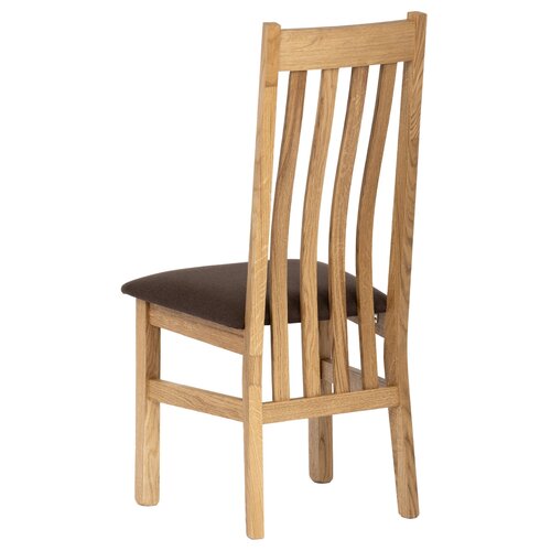 Krzesło do jadalni z litego drewna BR2, dąb, brązowy