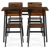 Jídelní set pro 4 osoby CORE Old Wood, černá konstrukce